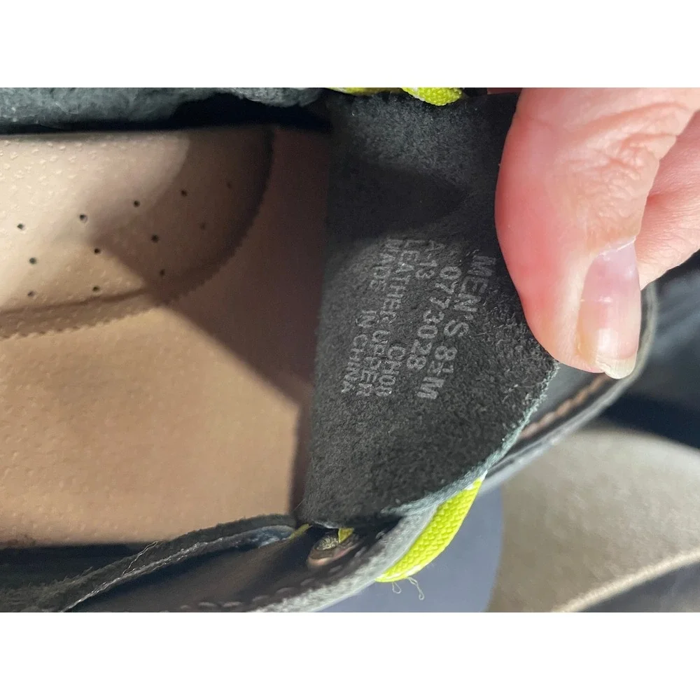 Sperry Top-Sider Mens 8.5M Black Leather Boat Shoes Neon Lime Green 0773028